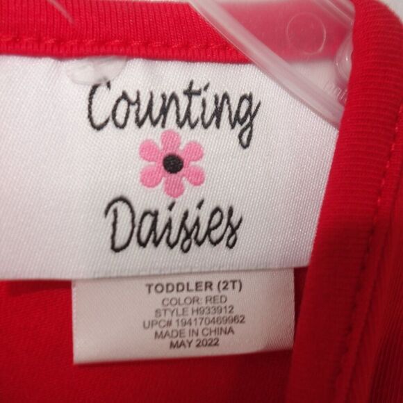 NEW Counting Daisies Christmas 2 Piece Outfit Rudolph Reindeer Girls 2T - Picture 4 of 8